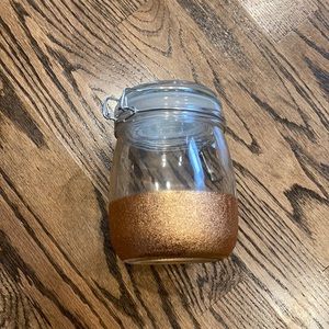 Glass Rose Gold Jar